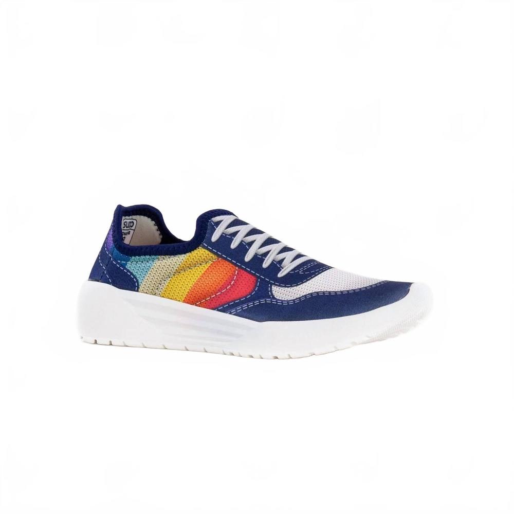 NEW PSUDO unisex court sneakers in blue multi